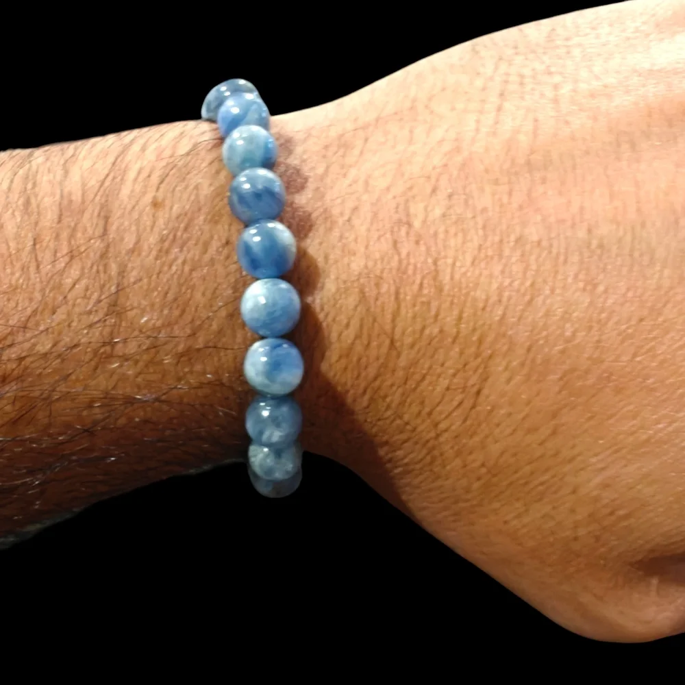 Authentic Blue Kyanite Bracelet 8mm Natural Stones Unisex Healing Bracel… - Picture 6 of 7